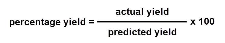 Formula for percentage yield